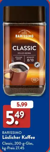 Aldi Süd BARISSIMO Löslicher Kaffee Angebot