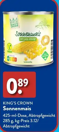 Aldi Süd KING'S CROWN Sonnenmais Angebot