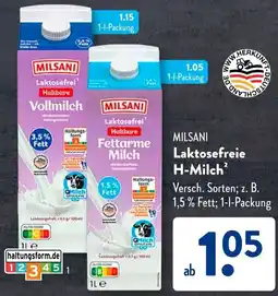Aldi Süd MILSANI Laktosefreie H-Milch Angebot