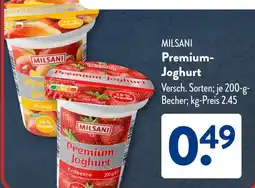 Aldi Süd MILSANI Premium- Joghurt Angebot