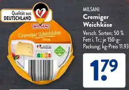 Aldi Süd MILSANI Cremiger Weichkäse Angebot