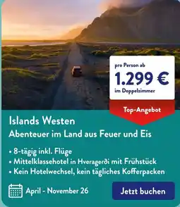 Aldi Süd Islands Westen Abenteuer im Land aus Feuer und Eis Angebot
