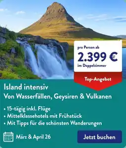 Aldi Süd Island intensiv Von Wasserfällen, Geysiren & Vulkanen Angebot