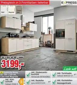 Möbelfundgrube EXPRESS KOCHEN Eckküche Home, ca. 120 + 310 cm, Lack matt Magnolia Angebot