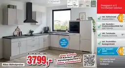 Möbelfundgrube NOBISMART Eckküche Speed, ca. 335 x 325 cm, Seidengrau Angebot