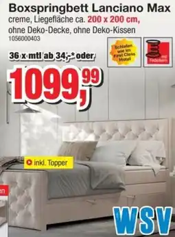 Möbelfundgrube Boxspringbett Lanciano Max Angebot