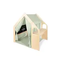 Netto Marken-Discount Pinolino Spielhaus Thilda natur - mit Stoffdach uni salbeigrün Angebot