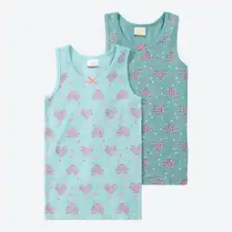 NKD Kinder-Mädchen-Unterhemd mit Herz-Aufdruck, 2er-Pack Angebot