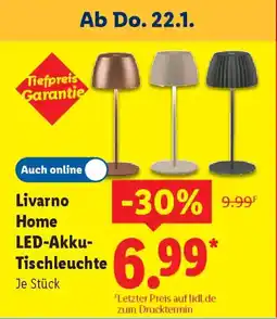 Lidl Livarno Home LED-Akku- Tischleuchte Angebot