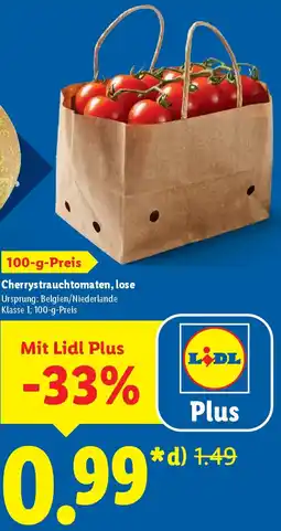 Lidl Cherrystrauchtomaten, lose Angebot