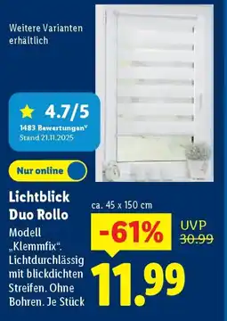 Lidl Lichtblick Duo Rollo Angebot