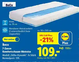 Lidl Beco 7-Zonen Komfortschaum-Matratze Angebot