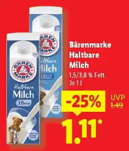 Lidl Bärenmarke Haltbare Milch Angebot