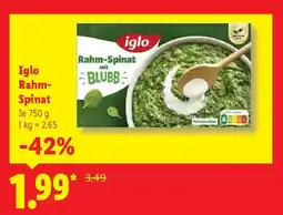 Lidl Iglo Rahm- Spinat Angebot