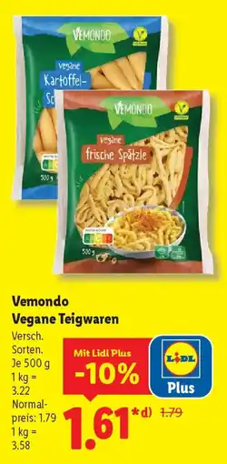 Lidl Vemondo Vegane Teigwaren Angebot