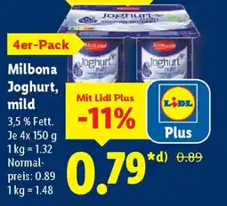 Lidl Milbona Joghurt, mild Angebot