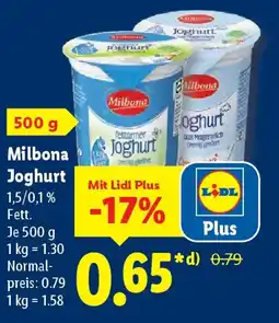 Lidl Milbona Joghurt Angebot