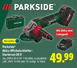 Lidl Parkside Akku-Winkelschleifer- Starterset 20 V Angebot