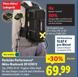 Lidl Parkside Performance Akku-Rucksack 20 V/40 V Angebot