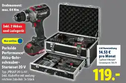 Lidl Parkside Performance Akku-Bohrschrauber- Starterset 20 V Angebot