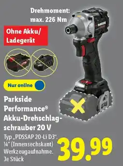 Lidl Parkside Performance Akku-Drehschlagschrauber 20 V Angebot