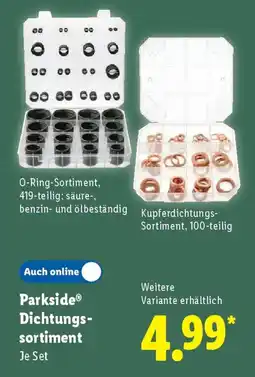 Lidl Parkside Dichtungssortiment Angebot