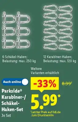 Lidl Parkside Karabiner-/ Schäkel- Haken-Set Angebot