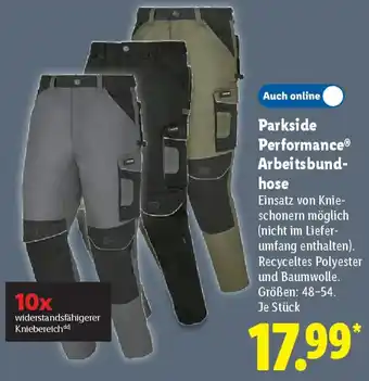 Lidl Parkside Performance Arbeitsbundhose Angebot