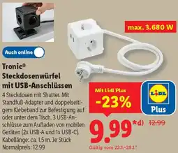 Lidl Tronic Steckdosenwürfel mit USB-Anschlüssen Angebot