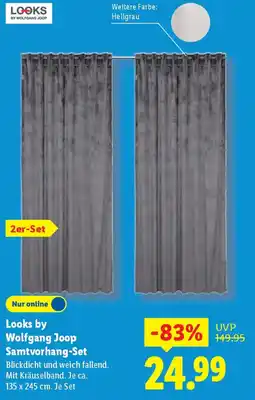 Lidl Looks by Wolfgang Joop Samtvorhang-Set Angebot