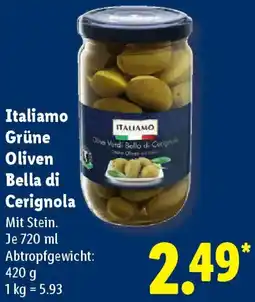 Lidl Italiamo Grüne Oliven Bella di Cerignola Angebot