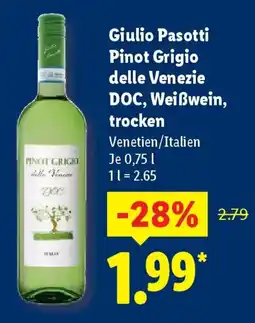 Lidl Giulio Pasotti Pinot Grigio delle Venezie DOC, Weißwein, trocken Angebot