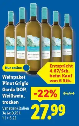 Lidl Weinpaket Pinot Grigio Garda DOP, Weißwein, trocken Angebot