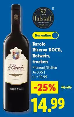 Lidl Barolo Riserva DOCG, Rotwein, trocken Angebot
