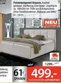 Zurbrüggen Xora Polsterbettgestell Emporio Angebot