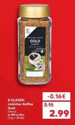 Kaufland K-CLASSIC Löslicher Kaffee Gold Angebot