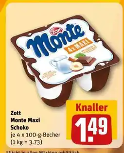 REWE Zott Monte Maxi Schoko Angebot