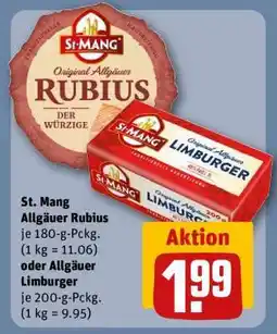 REWE St. Mang Allgäuer Rubius oder Allgäuer Limburger Angebot