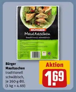 REWE BÜRGER Maultaschen Angebot