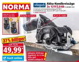 Norma Akku-Handkreissäge 2x 12 V/2,0 Ah Angebot