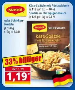 Norma Maggi Käse-Spätzle mit Röstzwiebeln oder Schinken-Nudeln Angebot