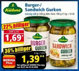 Norma Burger-/ Sandwich Gurken Angebot