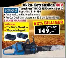 Norma Akku-Kettensäge 40V brushless BC-CS355Duo-X – Set L2 Angebot