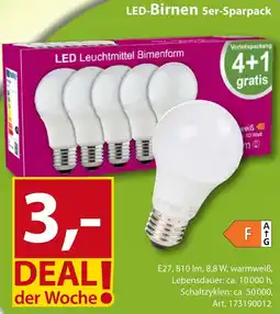 Sonderpreis Baumarkt LED-Birnen 5er-Sparpack Angebot