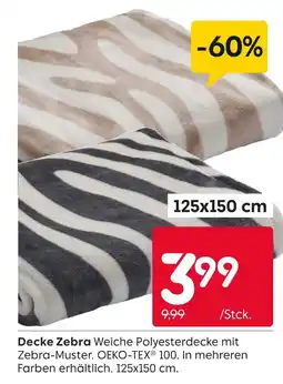 Rusta Decke zebra Angebot