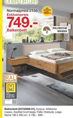Möbelzentrum Pforzheim Linea natura balkenbett Angebot