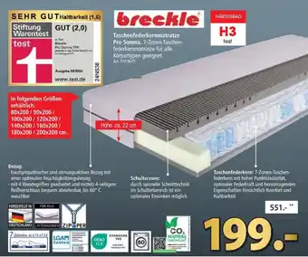 Zurbrüggen Breckle taschenfederkernmatratze pro sonma Angebot