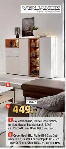 Zurbrüggen Venjakob couchtisch rio Angebot