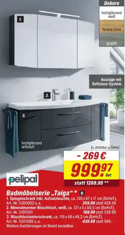toom Baumarkt Pelipal spiegelschrank inkl. aufsatzleuchte Angebot