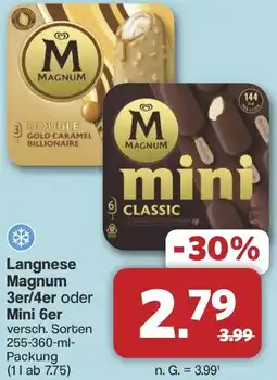 Famila Nord West Langnese Magnum 3er/4er oder Mini 6er Angebot